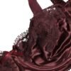 Burgundy Silk Underwired Balconette Bra Underwear