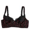 Black Red Polka Dot Underwired Balconette Underwear