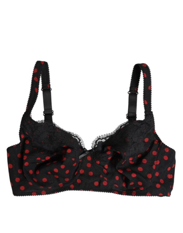 Black Red Polka Dot Underwired Balconette Underwear