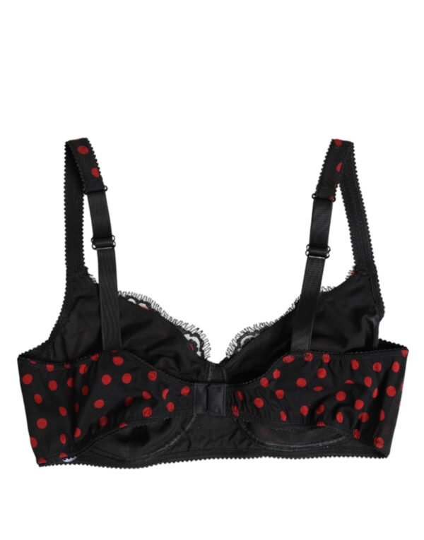Black Red Polka Dot Underwired Balconette Underwear