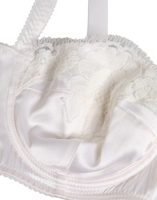 White Silk Underwired Balconette Bra Underwear