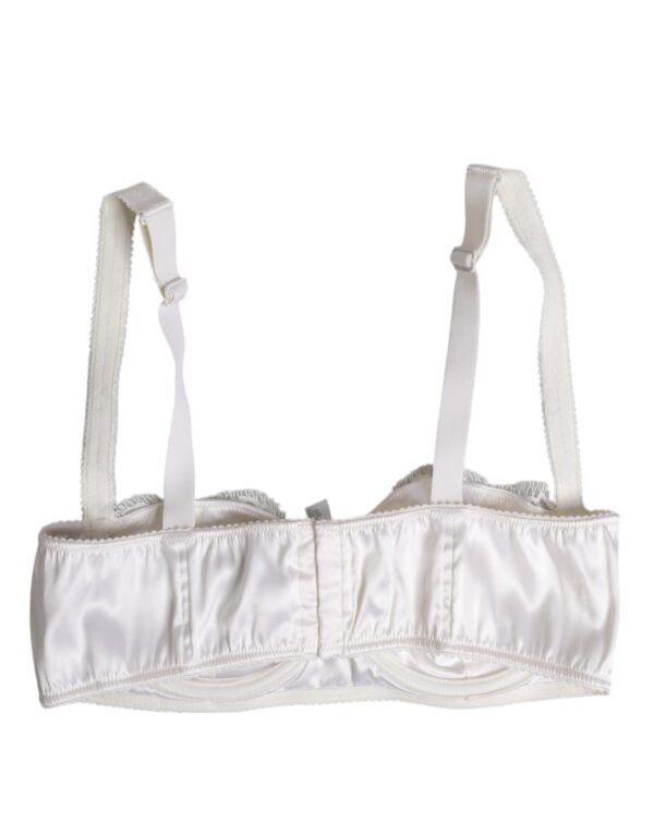 White Silk Underwired Balconette Bra Underwear