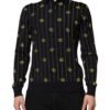 Black Logo Jacquard Knitted Polo Shirt T-shirt