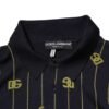 Black Logo Jacquard Knitted Polo Shirt T-shirt
