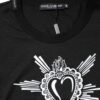Black Sacred Heart Cotton Crew Neck T-shirt
