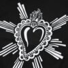 Black Sacred Heart Cotton Crew Neck T-shirt