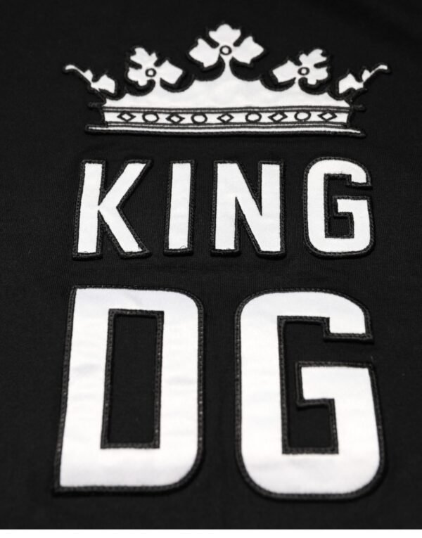 Black DG King Crown Cotton Crew Neck T-shirt
