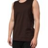 Brown Cotton Sleeveless Underwear Men Tank Top