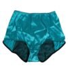 Aqua Green Satin High-Waist Briefs Underwear