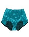 Aqua Green Satin High-Waist Briefs Underwear