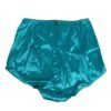 Aqua Green Satin High-Waist Briefs Underwear