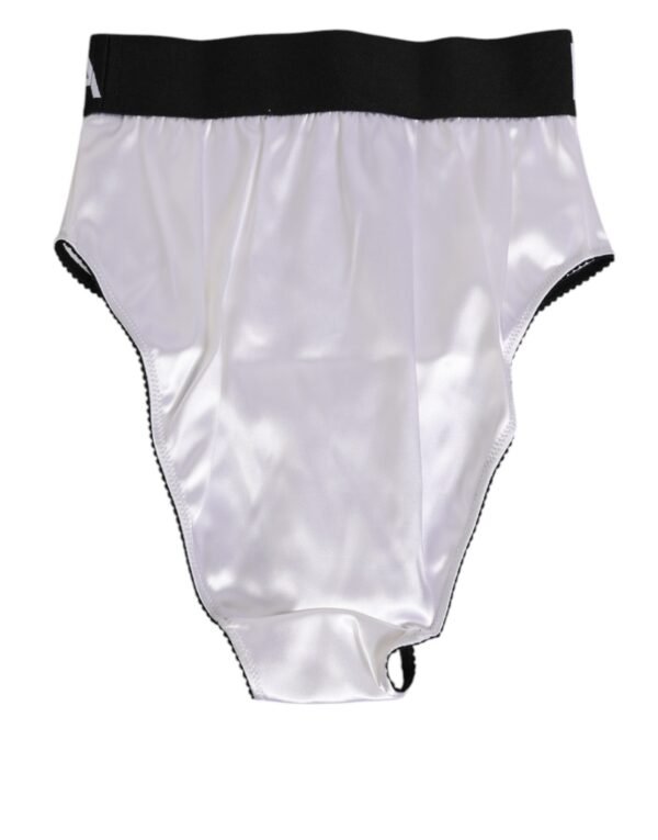 9001459.jpeg White Satin High-Waist Black Logo Women Underwear