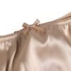 Beige Silk Satin Floral Lace Panty Brief Underwear