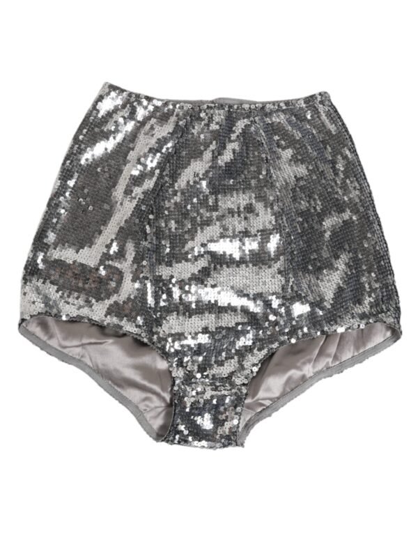 Silver Nylon Sequined Slip Girdle Panty Underwear