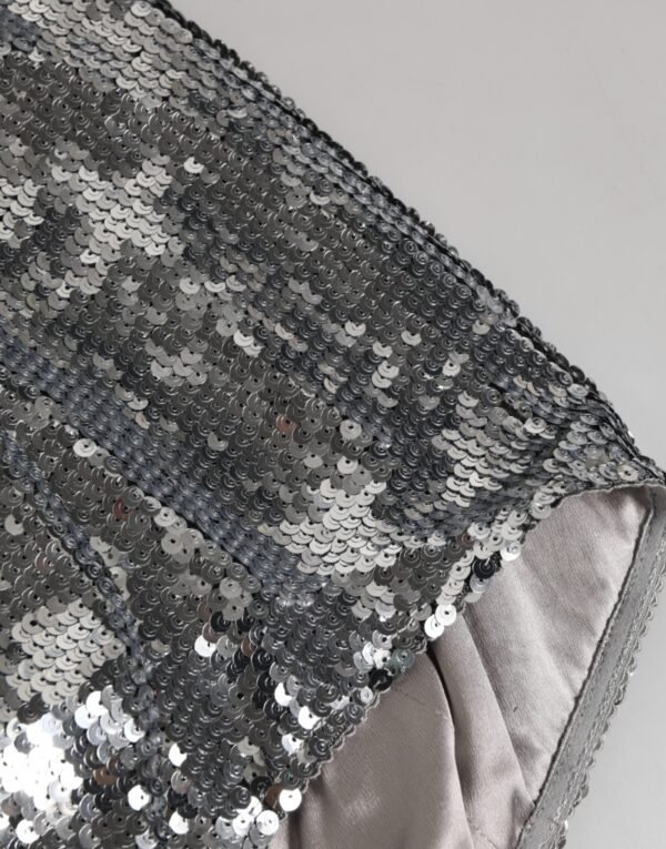 Silver Nylon Sequined Slip Girdle Panty Underwear