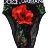 Black Floral Silk High Waist Panty Underwear