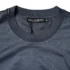 Blue Silk Crew Neck Short Sleeves Men T-shirt