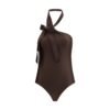 Brown Polyamide One-Piece Swimsuit