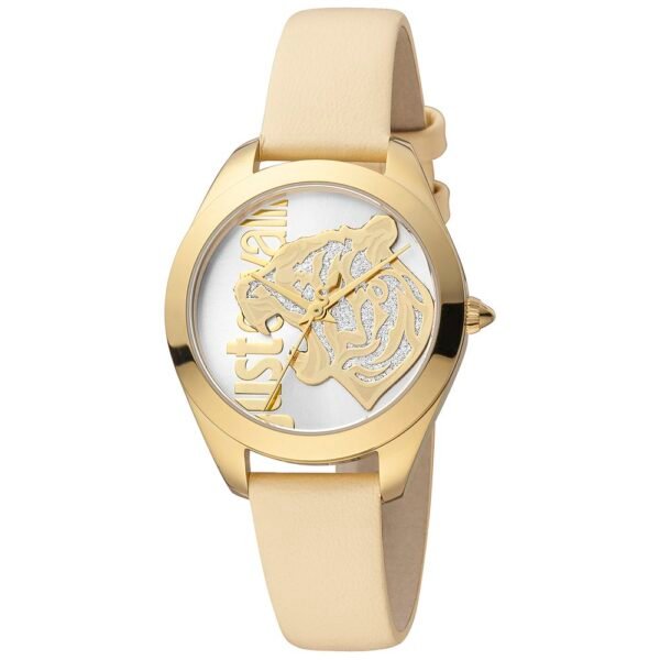 Beige Leather Dress Watch