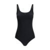 Black Elastane One-Piece Swimsuit