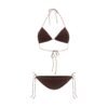 Brown Elastane Bikini