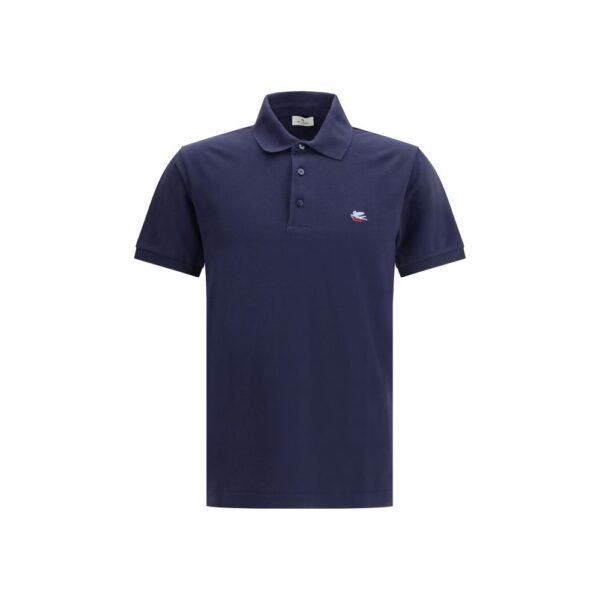 Blue Cotton Polo Shirt