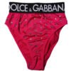 Pink Embellished High-Waist Brief Logo Underwear