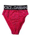 Pink Embellished High-Waist Brief Logo Underwear