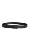 Black Logo Monogram Silver Metal Buckle Belt