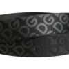 Black Logo Monogram Silver Metal Buckle Belt