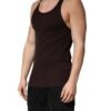 Brown Sleeveless Round Neck Tank Top T-shirt