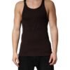 Brown Sleeveless Round Neck Tank Top T-shirt