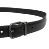 Men Black Classic Leather Metal Buckle Belt