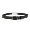 Men Black Classic Leather Metal Buckle Belt