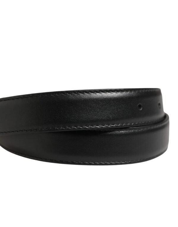 Men Black Classic Leather Metal Buckle Belt