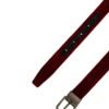 Men Burgundy Velvet Cotton Metal Buckle Belt