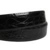 Men Black Exotic Leather Logo Buckle Belt