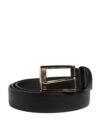 Men Black Classic Leather Metal Buckle Belt