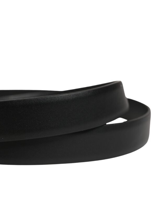 Men Black Classic Leather Metal Buckle Belt