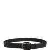 Men Black Classic Leather Metal Buckle Belt
