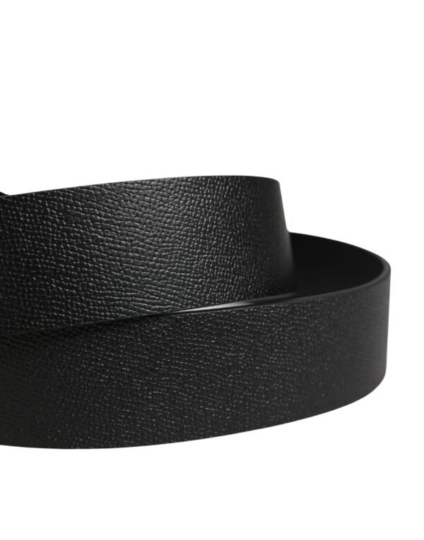 Men Black Classic Leather Metal Buckle Belt