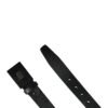Men Black Calfskin Leather Square Buckle Belt