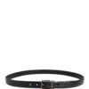 Men Black Exotic Leather Metal Buckle Belt