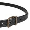 Men Black Exotic Leather Metal Buckle Belt