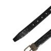 Men Black Exotic Leather Metal Buckle Belt