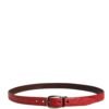 Men Red Exotic Leather Metal Buckle Belt