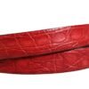 Men Red Exotic Leather Metal Buckle Belt