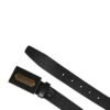 Men Black Calf Leather Metal Buckle Belt