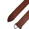 Brown Leather Wide Waist Metal Round Belt