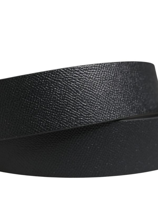 Men Black Classic Leather Metal Buckle Belt